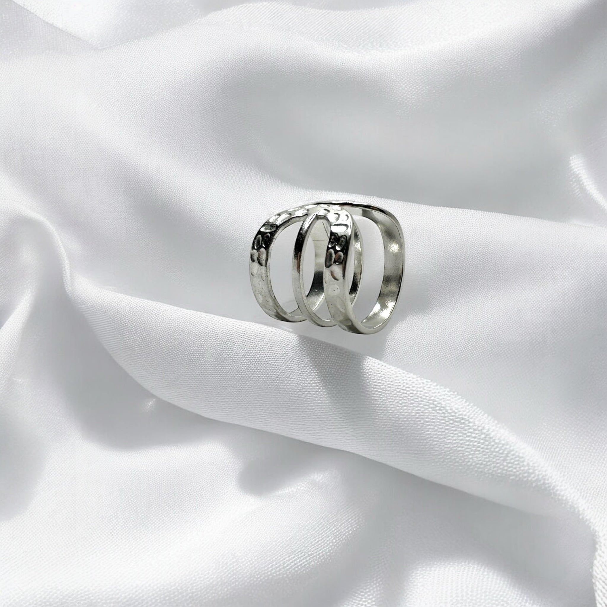 Anello arco silver regolabile Sharifa Crystals